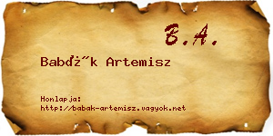 Babák Artemisz névjegykártya